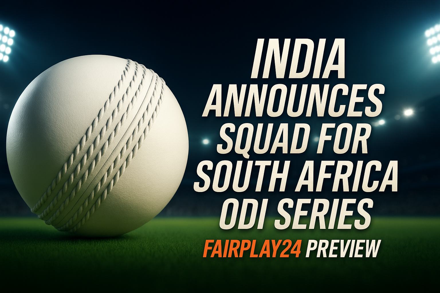 Fairplay24 Preview for India Announced Team with South Africa